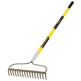 Truper 31380 Tru Pro 60-Inch 16 Teeth Forged Bow Rake, Fiberglass Handle, 10-Inch Grip