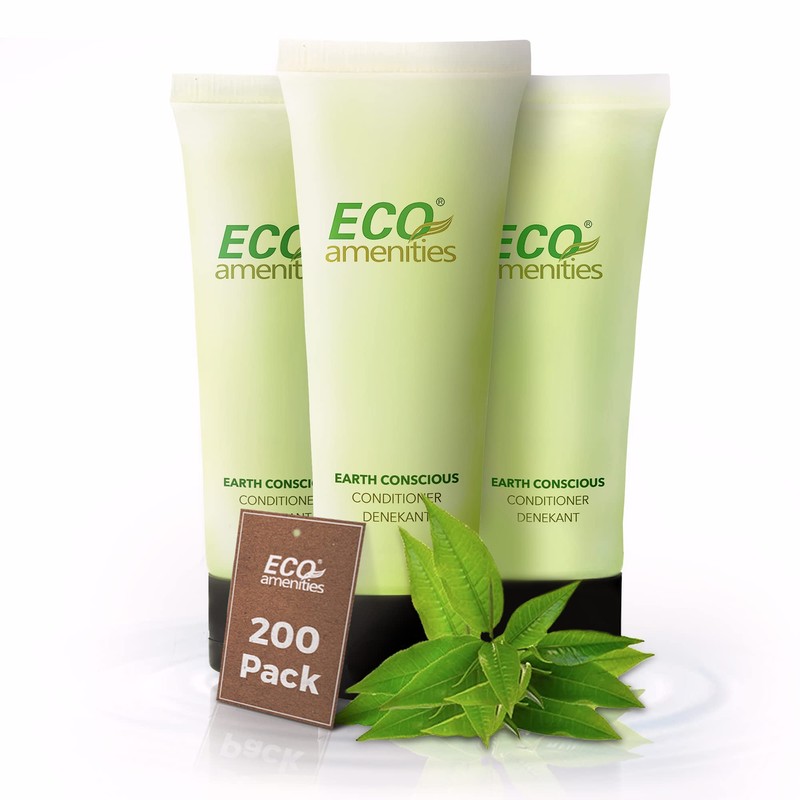 ECO AMENITIES Travel size 1.1oz hotel conditioner in bulk, Clear,