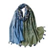 LumiSyne Women's Scarf, 2 Colors, Floral Pattern, with Tassels, Large,
