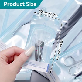Uadme Sterilisation Pouches, 57 x 130mm Self Sealing Disposable Dental Sterile Pouche 200Pcs, Surgical Dentist Tools Small Sterilization Bags for Safe Storage of Medical Tools