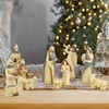 Christmas Complete Indoor Nativity Scene with Minimalistic Wood Appearance Figurines