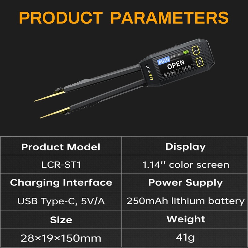 LCR Meter Tester Smart Bridge Tweezer Kit LCR Digital Bridge