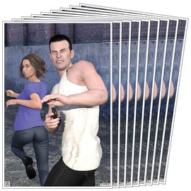 Freedom Gun Targets 25 Pack of Shooting Paper Targets for Gun Range Rifle Pistols Handguns Hunting Bulk Military Swat Police 3D Hostage Training Target (23x35)