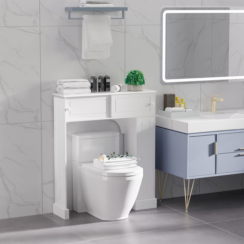 HOMCOM Over The Toilet Bathroom Cabinet, Freestanding Bathroom Storage Organizer