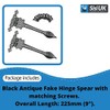 Black Antique Door Spear Door Hinge 9 Inch False Tee