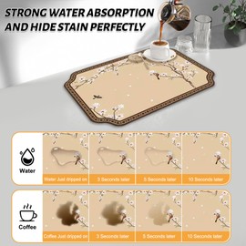 XAVQUY Coffee Mat Super Absorbent Coffee Bar Mat Hide Stain Coffee Maker Mat for Countertops Coffee Bar Accessories Fit Under Coffee Machine Coffee Pot Dish Drying Mat for Kitchen Counter