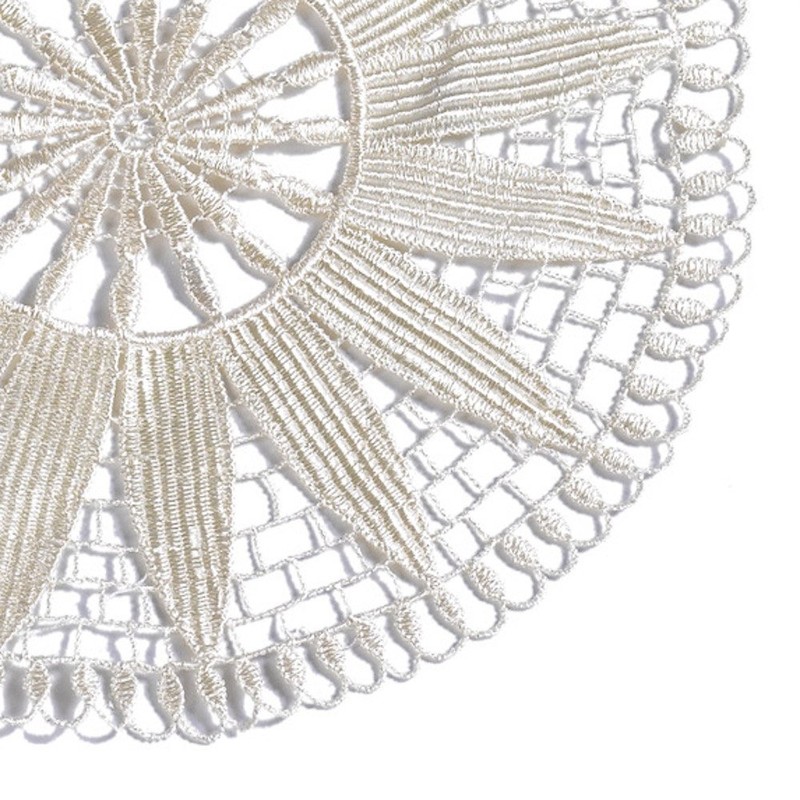 Pack of 6 Floral Lace Round Doilies 100% Polyester Traditional