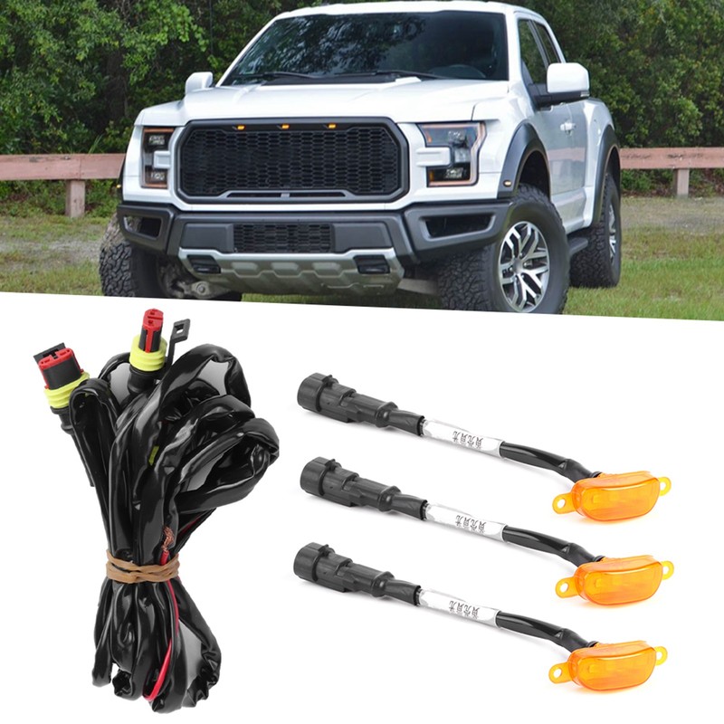 3pcs Car Grille Light with Harness High Brightness Fit for