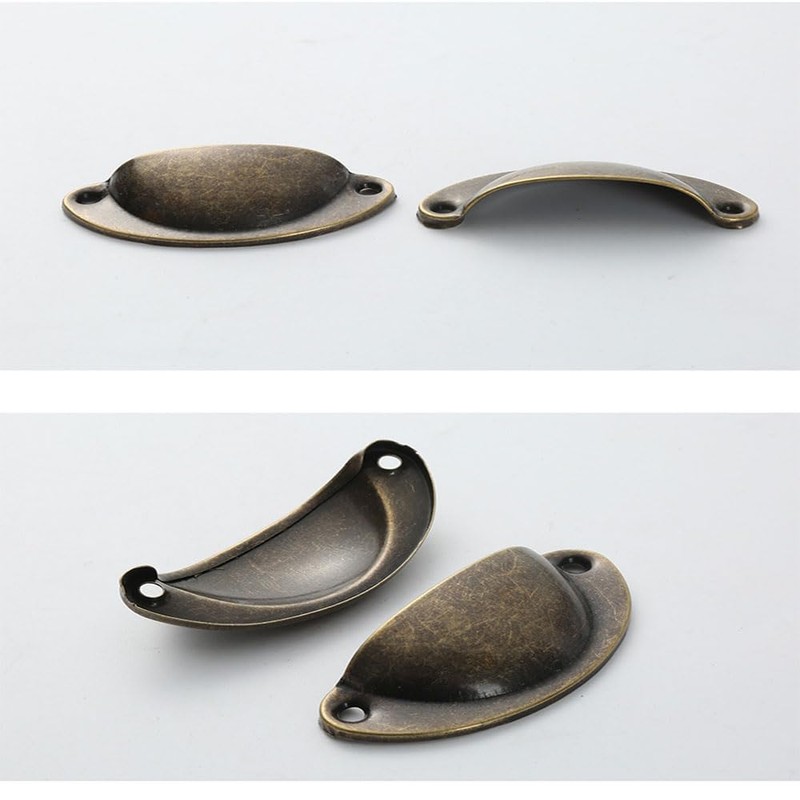 WUJENPEAHT 6 Pcs Antique Brass Cabinet Handles Vintage Kitchen Cupboard