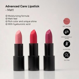 Radiant Professional Advanced Care Lipstick - Ultra Nourishing, Moisturizing Long Lasting Lipstick With Vitamin E- UVA UVB Filters - MATTE - Mellow (200)