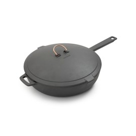 Barebones Enamel Lined Cast Iron 12-Inch Skillet - Durable Camping Cookware with Non-Stick Enamel, Perfect for Kitchen or Open Fire Cooking