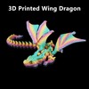 SUMLAND 3D Printed Dragon with Wings,3D Printed Animals Toys, Flexible