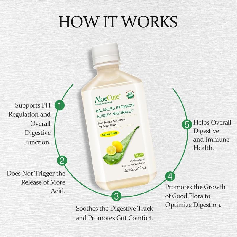 AloeCure Organic Aloe Vera Juice Lemon Flavor – 500ml |