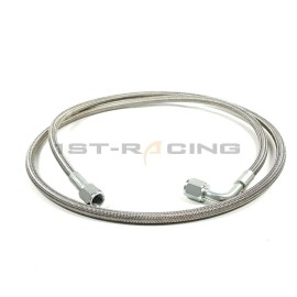 1st-racing Steel Braided Turbo Oil Feed Line 72" INCH -4 AN 90 Degree Straight Hose End Kit