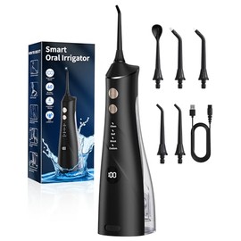 Wireless Electric Oral Irrigator, 2026 Test Winner, 5 Jet Tips and 4 Modes, Dental Care and Teeth Cleaning Spaces, Oral Care, Large Tank, IPX7 Waterproof, for Home and Travel