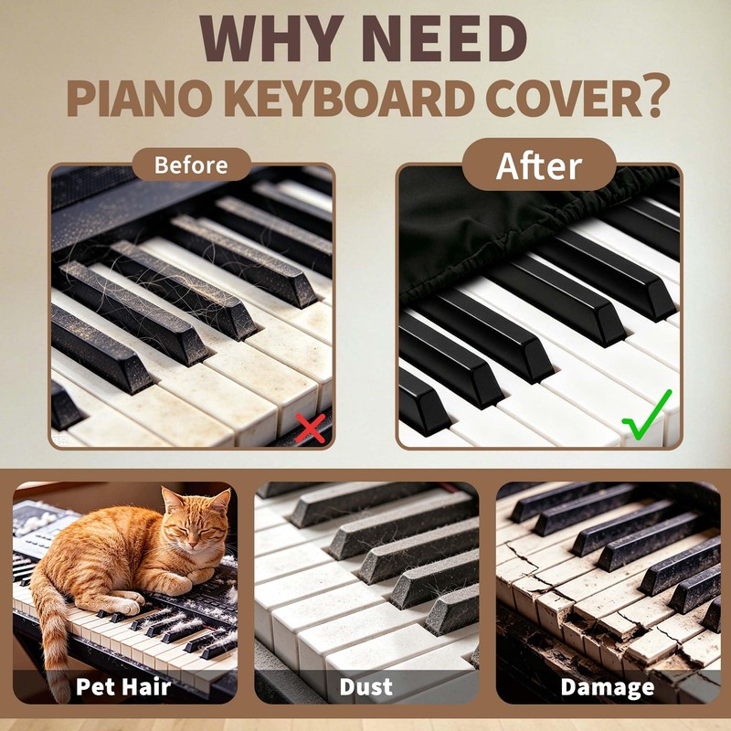 88 Keys Piano Keyboard Dust Cover,Soft Milk Silk Stretchy,Electronic Keyboard