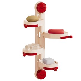 Dayinkes Suction Cup Soap Dish for Shower, No-Punch 180° Rotation Dish Soap Holder, Three-Ply Soap Holder for Shower Wall, Removable Soap Dish for Shower Wall, Shower Soap Dish Wall Mounted