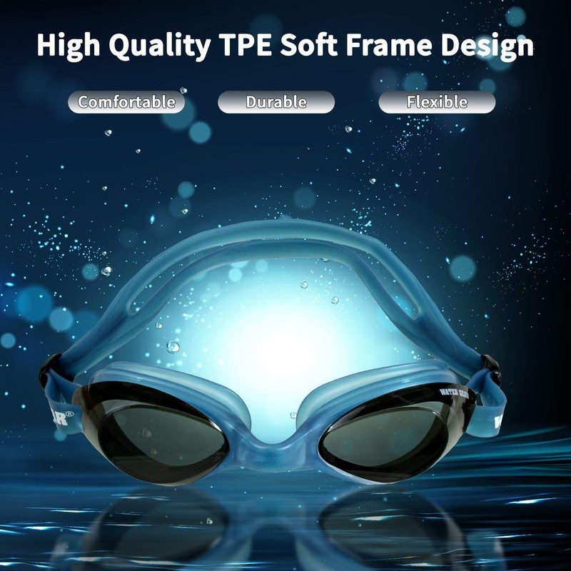 Water Gear Razor Swim Goggles Smoke/Blue