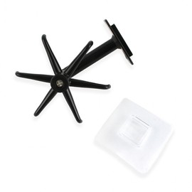 Wall swivel hook Wall-mounted swivel hook 6-hole black Attachable cooking utensil stand 2ea