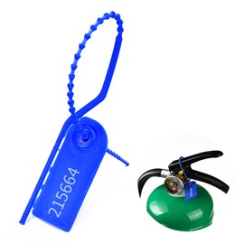 LeadSeals 100 PCS Plastic Tamper Seals Pull Tight Security Seals Tags Breakaway Seals Numbered Zip Ties Disposable Self-Locking Ties for Fire Extinguisher, Tear Off Type, 210mm Length