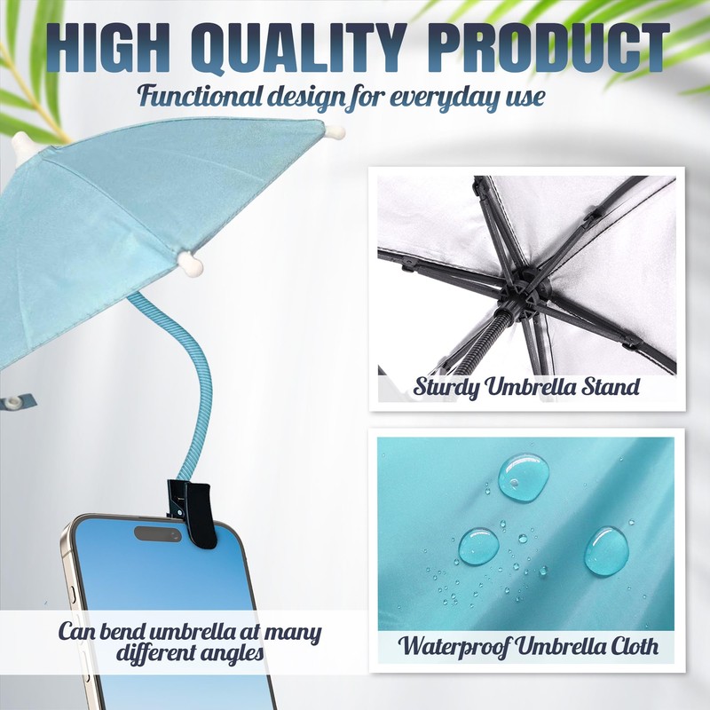 ROCKFEELTEE Phone Umbrella – Umbrella for Phone, Clip-On Sun Shade