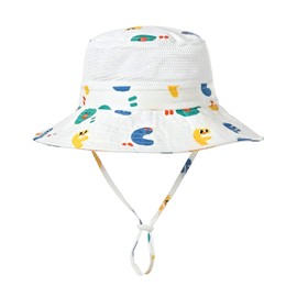 Home Prefer Toddler Boys Girls Sun Hat Wide Brim Breathable Mesh Bucket Hat UPF 50+ Summer Fishing Hat Letter 2-4 Years
