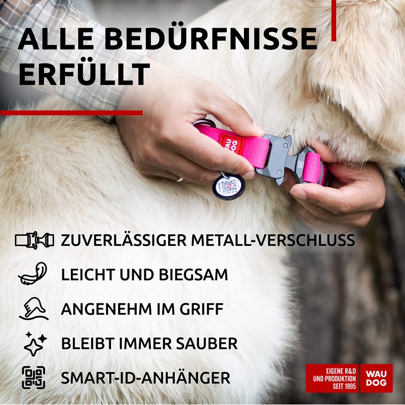 WAUDOG Dog Collar Waterproof Adjustable for Large / Small /