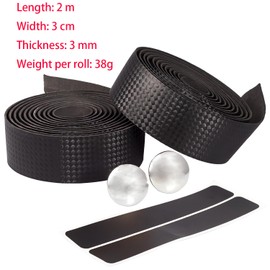 Smaoqingji Handlebar Tape Gravel Band Bicycle Handlebar Straps - Pack of 2, Black, EVA Bicycle Accessories, for Road Bike, Cycling, Mountain Bike, Lightweight, Non-Slip, Comfortable Driving, with