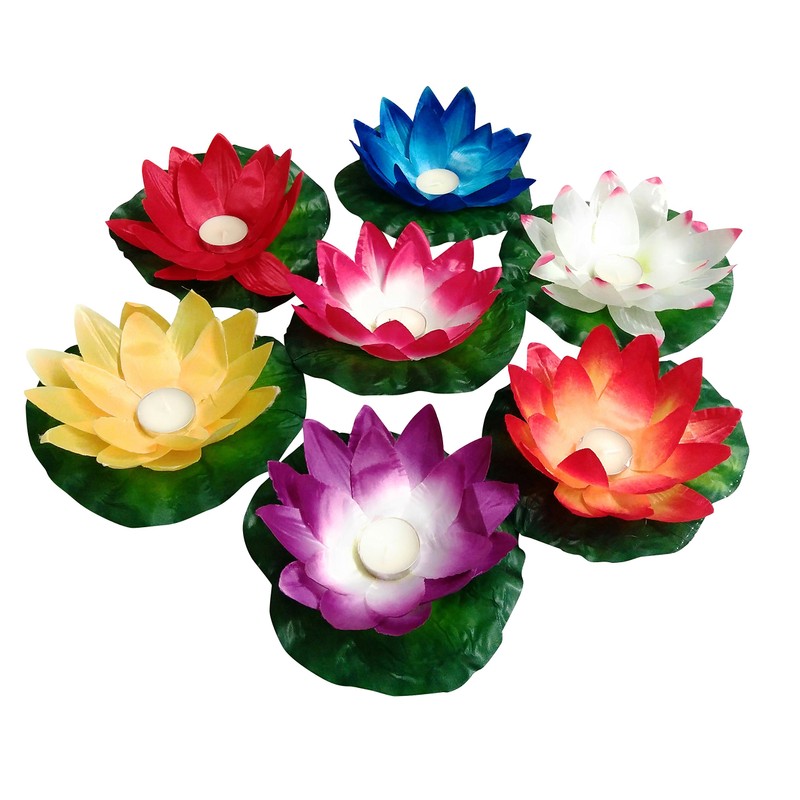 Pack of 10 Water Lanterns Lotus Flower Water Lily Floating