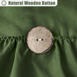 Seasonwood Sage Green Shower Curtain for Bathroom Cute Ruffle Shower Curtain 72 X 72 Inches Farmhouse Shower Curtains with Buttons & Green Ruffles