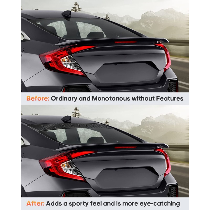 FINDAUTO ABS Rear Roof 9 Shark Fin Style Spoiler Wing