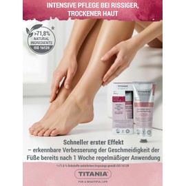 TITANIA Cracked Ointment for Cracked & Dry Feet - First Results After 1 Week, 25% Urea, Allantoin & Provitamin B5 - Regenerating & Nourishing - Natural Cosmetics, Vegan, Microplastic-Free, 75 ml