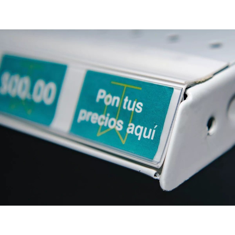 Exhivit Preciador, Porta Precio, 20 Piezas Blanco