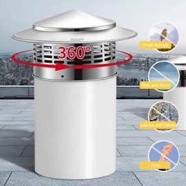 Chimney Cap 6.3 Inch Roof Vent Rain Caps DUSUYO Stainless Steel Round Chimney Spark Arrestor Exterior Stove Pipe Topper for Vent Flue Family Kitchen Cooking