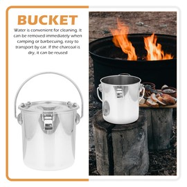Healeved Stainless Steel Bar Bucket Dog Water Pail Stainless Steel Bucket with Lid Beverage Tub Ice Iron Camping Compost Kitchen Compost Bin Flour Tinplate