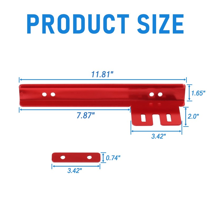 JDMSPEED Universal Red Front Bumper License Plate Mount Bracket Relocator