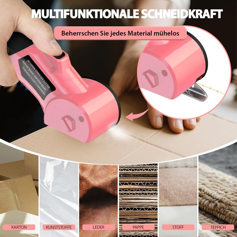 AIFIZO Electric Cardboard Cutter with 3 Blades for Fabric, Leather,