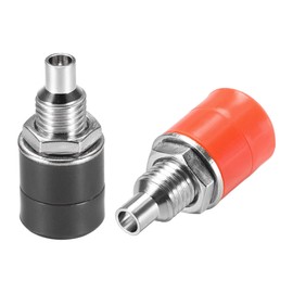 sourcing map Terminal Connection Banana Plug Socket 4 mm Socket Switch Panel Vehicle Mounting 24 A Red Black Pack of 6