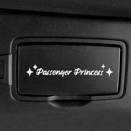 ElevateTech 5 PCS Passenger Princess Stickers, Funny Car Stickers for Women Rearview Mirror Decal Vinyl Sticker Car Mirror Decal Rear View Mirrors Window Sticker Cars Accessories Gifts (White)