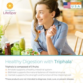 LifeSpa Whole Herbs Triphala Capsules | Colon Cleanser | Digestive Cleanse | Supports Healthy Digestion | for Relief of Constipation | 90 Capsules 500mg