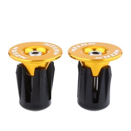 2 Bicycle Handlebar Ends Bicycle Spare Parts Aluminium Alloy MTB Bicycle Handle Bar Grips Plugs Caps for Bicycle Accessories, Gold