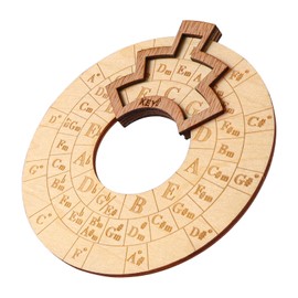 Wooden Melody Tool - Chord Wheel, Circular Wooden Wheel and Musical Learning Tool, Guitar Chord Wheel for Songwriter, Teacher and Musicians