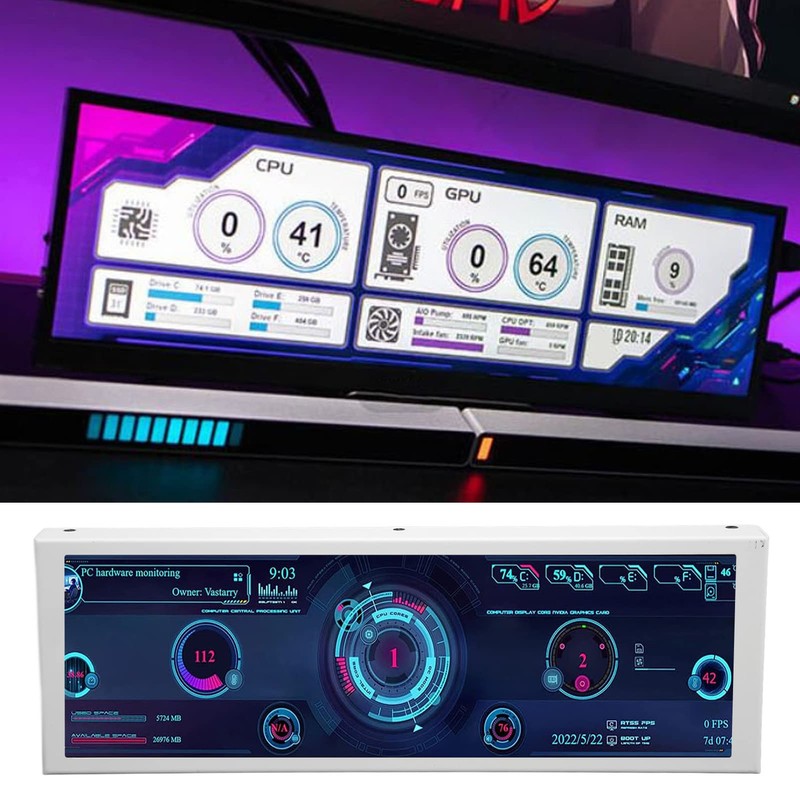 7.9 Inch IPS Screen AIDA64 CPU Temperature Monitor, PC CPU