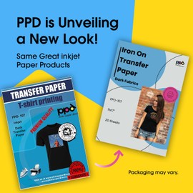 PPD Inkjet PREMIUM Iron-On Dark T Shirt Transfers Paper 11x17 Pack of 20 Sheets (PPD107-20)