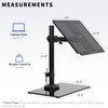 VIVO Free Standing Single Laptop Desk Stand with Sleek Glass