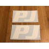 PJ Trailers Tongue Replacement 10” Stickers White (set Of 2)