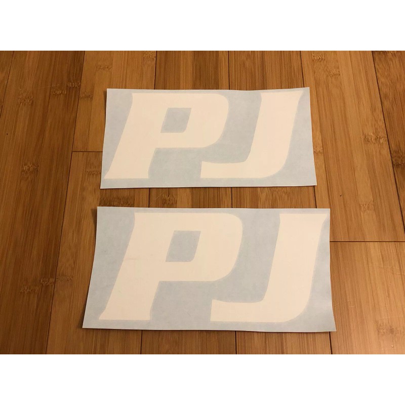 PJ Trailers Tongue Replacement 10” Stickers White (set Of 2)
