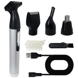 2025 Version 4 in 1 Rechargeable Eyebrow Ear Nose Beard Trimmer Set Hair Clipper Shaver USB