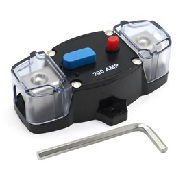 DUZFOREI Manual Reset Circuit Breaker, 200A Circuit Breaker with Manual Reset, 12-48V DC, 0-8 Gauge, Suitable for Boats, Trucks, Buses, and ATV Winches