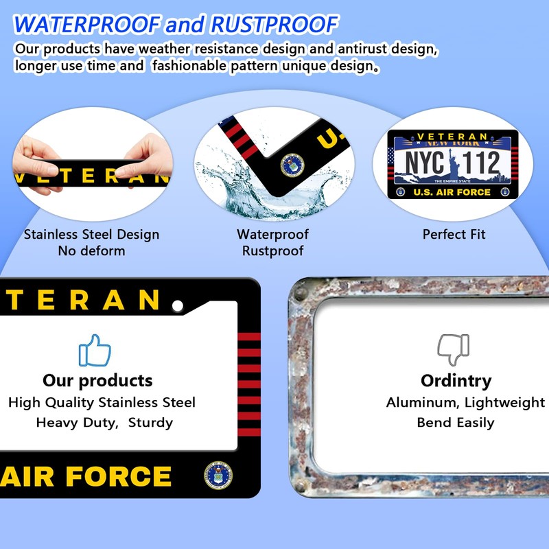 License Plate Frame US Air Force Veteran License Plate Frame